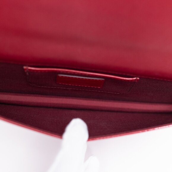 Lady Dior Red Patent Cannage Clutch - Picture 10 of 11